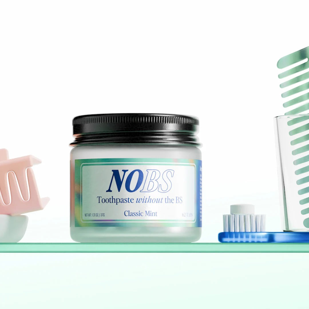 NOBS (No Bad Stuff) Toothpaste Tablets - Nano Hydroxyapatite, Fluoride & Plastic Free, Eco & Travel Friendly - Remineralize with NHA. 2-pack